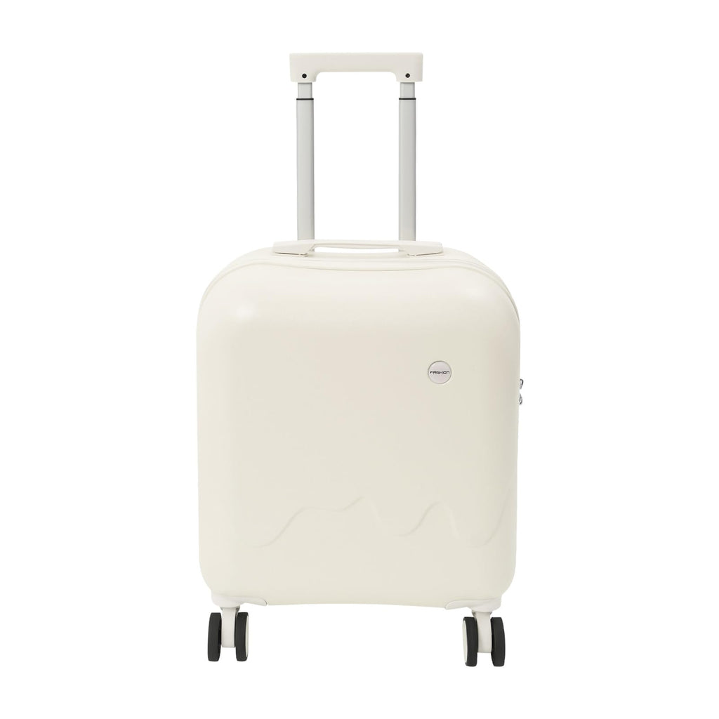 Pearl White 18In Hardside Rolling Suitcase with Cup Holder & USB Port M1625