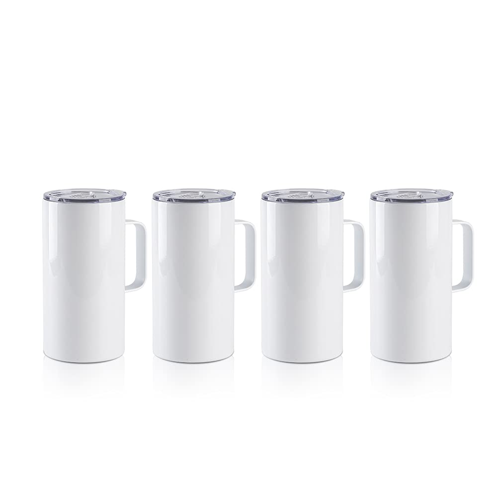 4 Pack 20 OZ Sublimation Tumblers with Printable Handle S2140