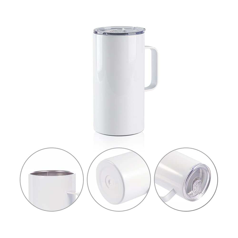 4 Pack 20 OZ Sublimation Tumblers with Printable Handle S2140