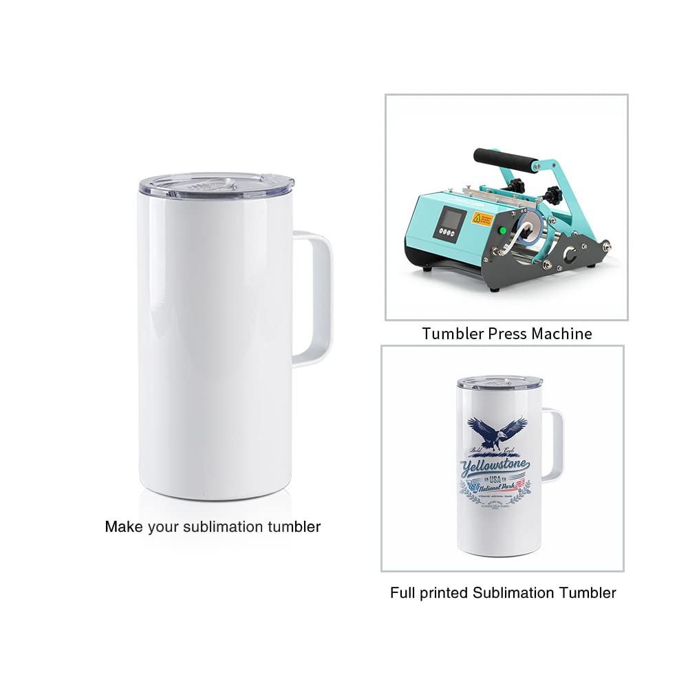 4 Pack 20 OZ Sublimation Tumblers with Printable Handle S2140