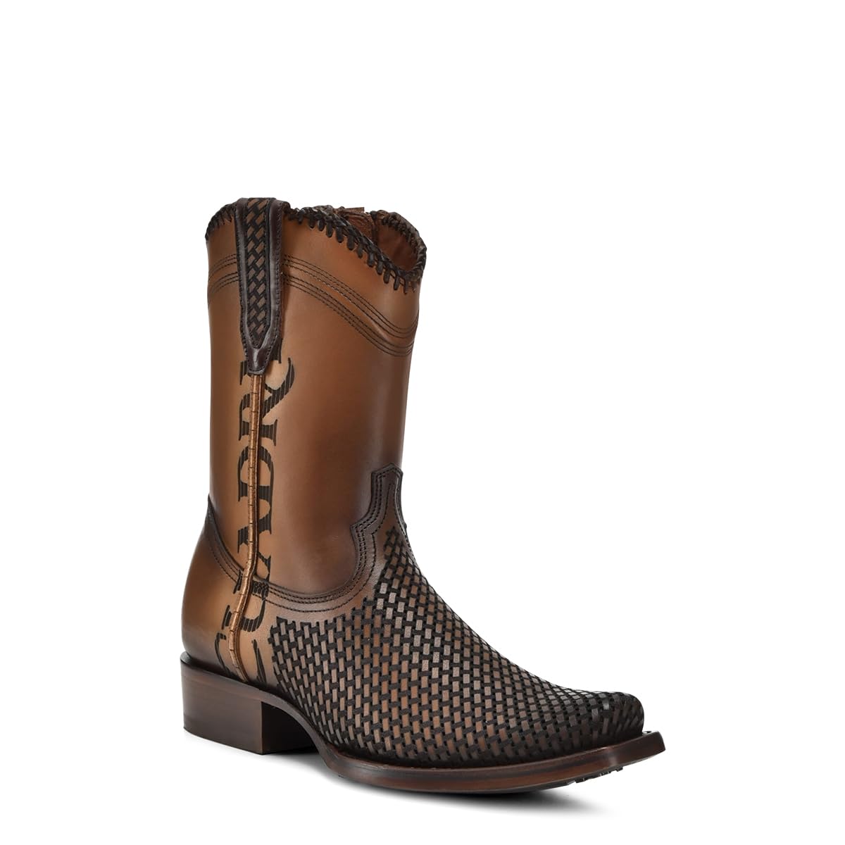 Western Boot Genuine Bovine Leather Side Zip Honey M576