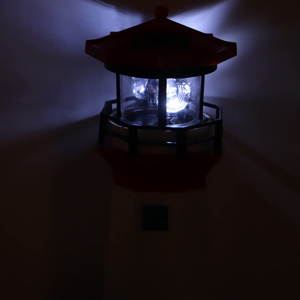 Solar Powered Rotating LED Lighthouse Q320