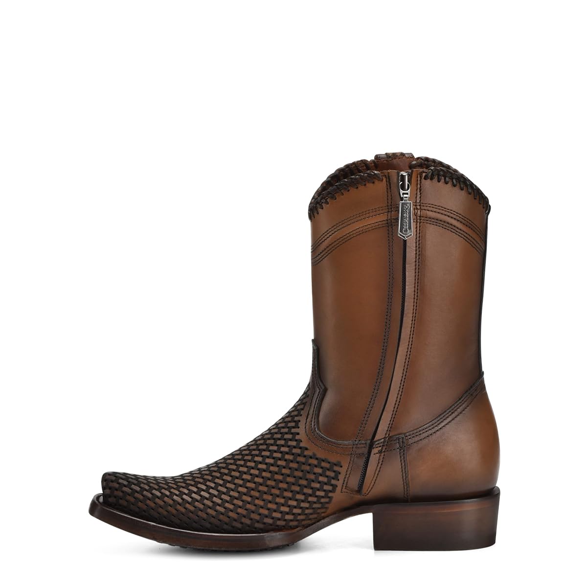 Western Boot Genuine Bovine Leather Side Zip Honey M576