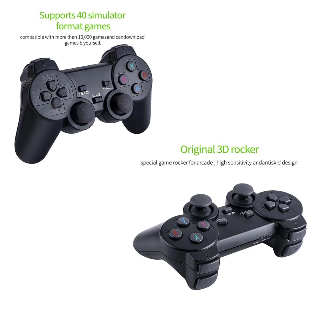 4K Retro Game Console with 2 Wireless Controllers 64GB F866