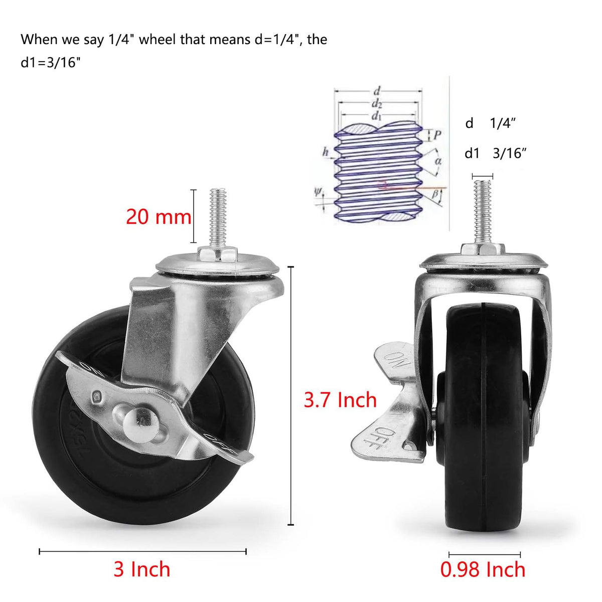 Set of 4 Caster Wheels X974735