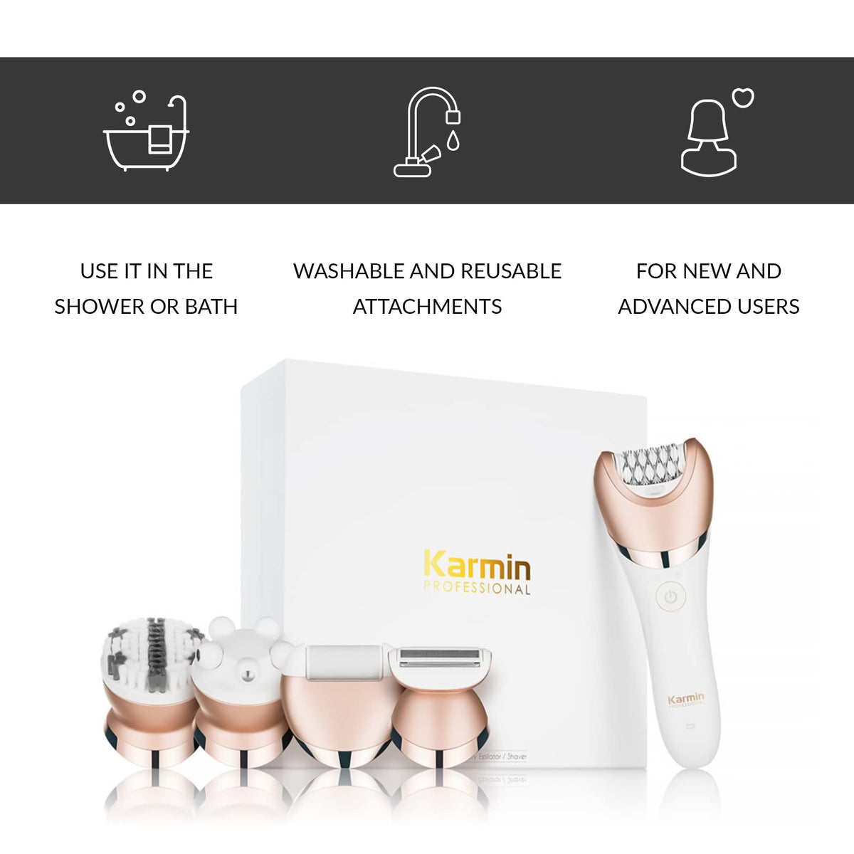 Cordless Waterproof 5 in1 Wet Dry Epilator Y508363