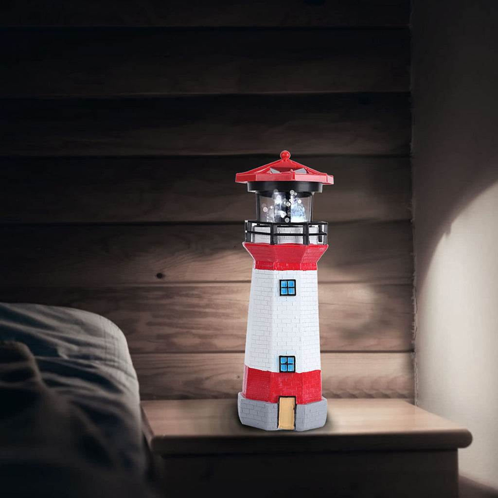 Solar Powered Rotating LED Lighthouse Q320