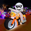 6 FT Halloween Inflatables Ghost Pumpkin Cat Motorcycle with Built-in LEDs J56239