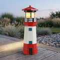 10.9in Resin Waterproof Solar-Powered Lighthouse Statue J984026