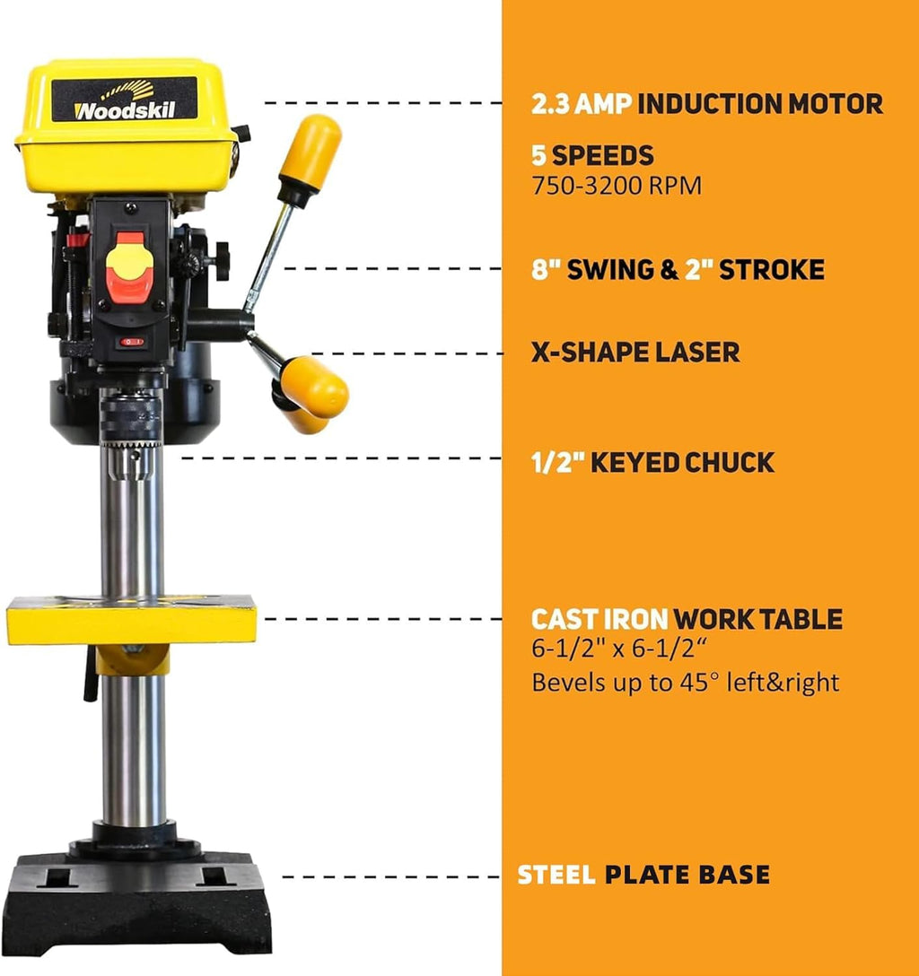 8-Inch 5-Speed Benchtop Drill Press K716