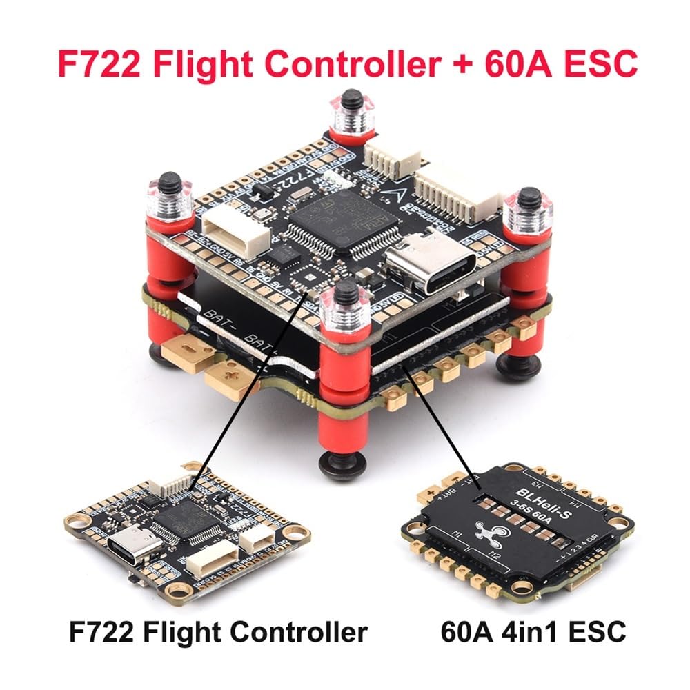 F405 F722 Flight Controller Stack 60A ESC 3-6S M76420