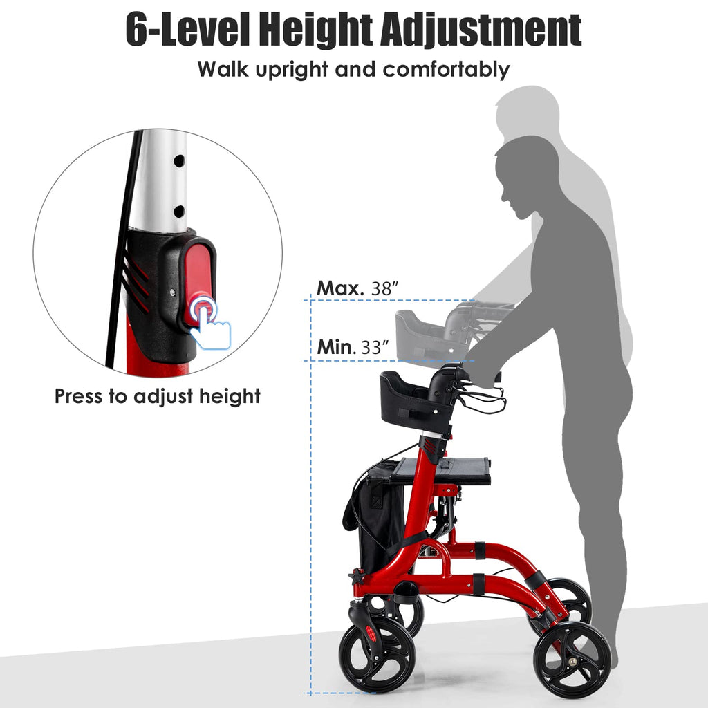 2-in-1 Aluminum Rollator Walker with Seat Z32250