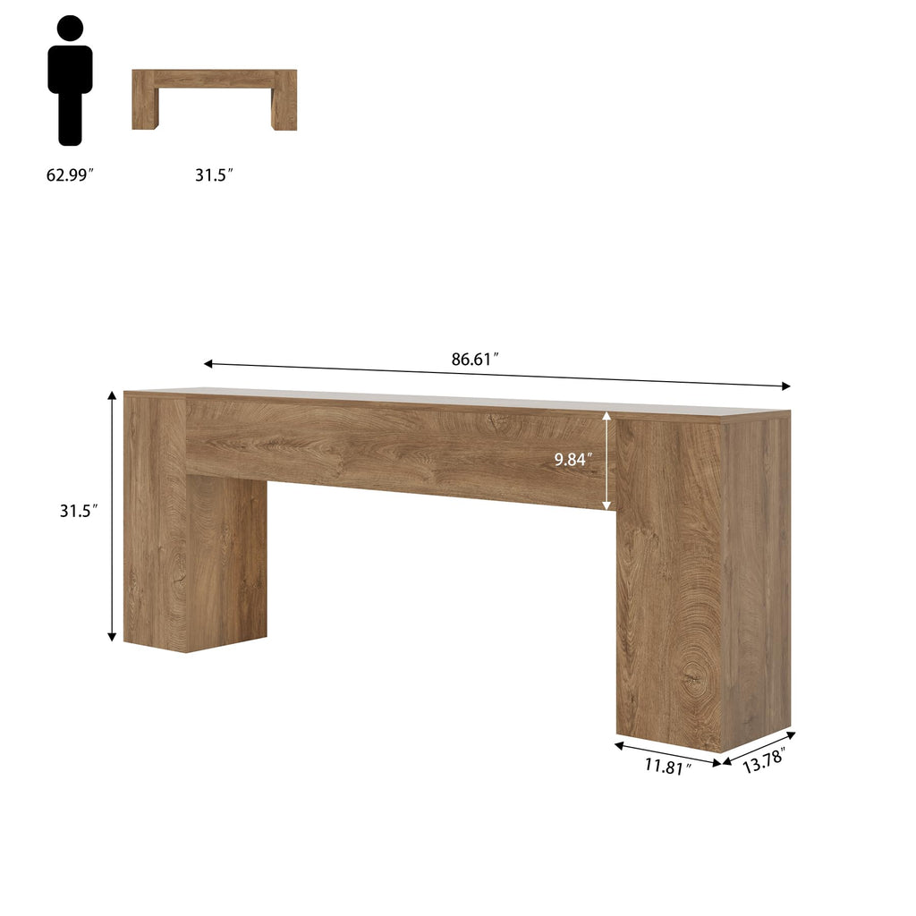 86-Inch Natural Oak Brown Console Table S494