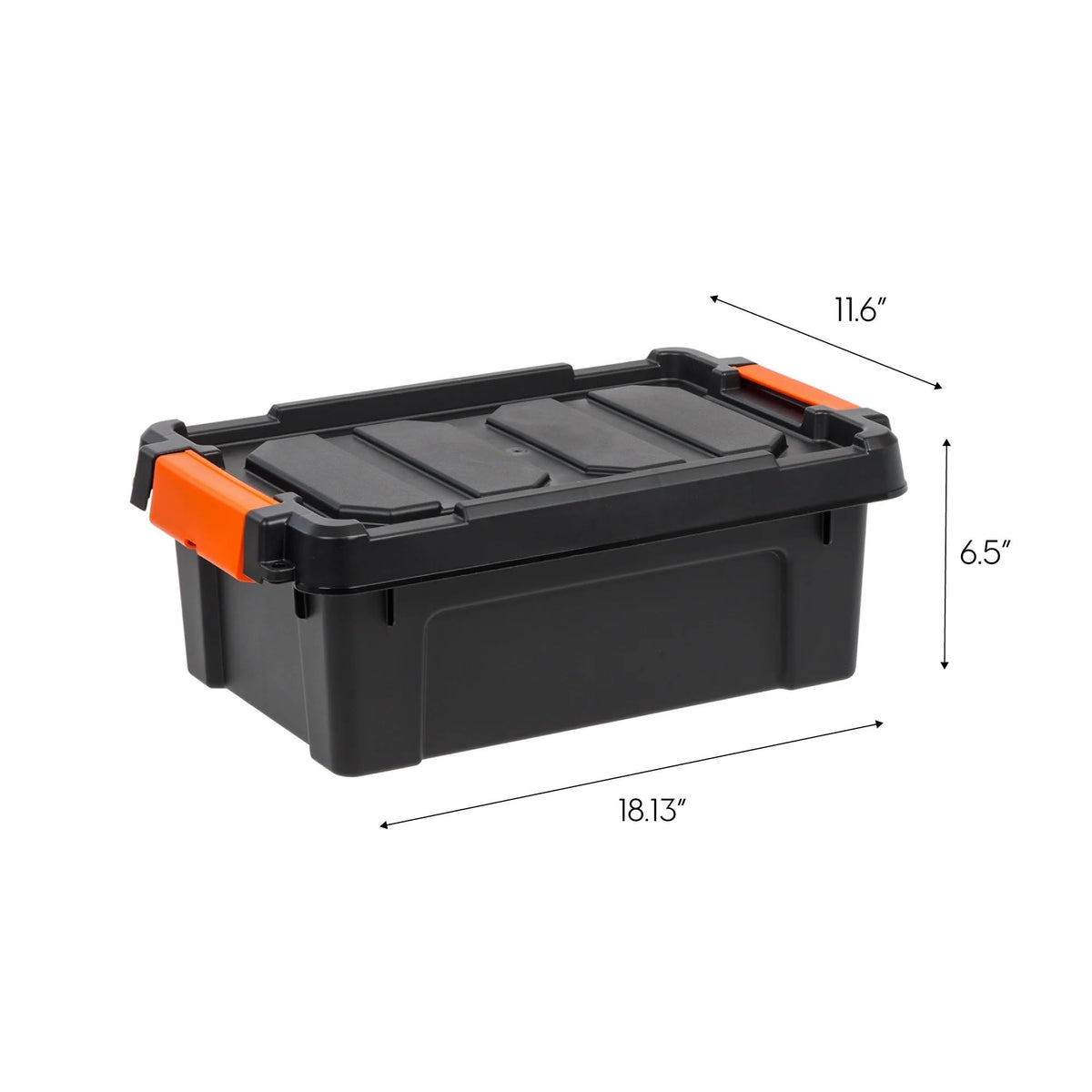 Heavy Duty Plastic Storage Bins with Lockable Lids, Black H224716