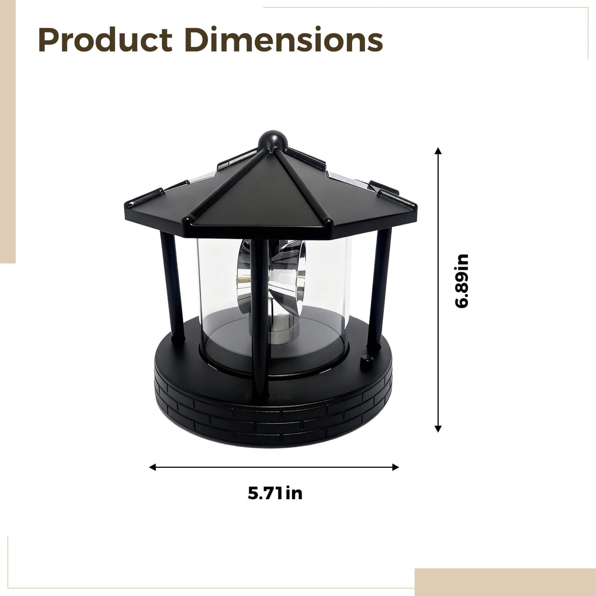 Solar LED Rotating Lighthouse Lamp K715576