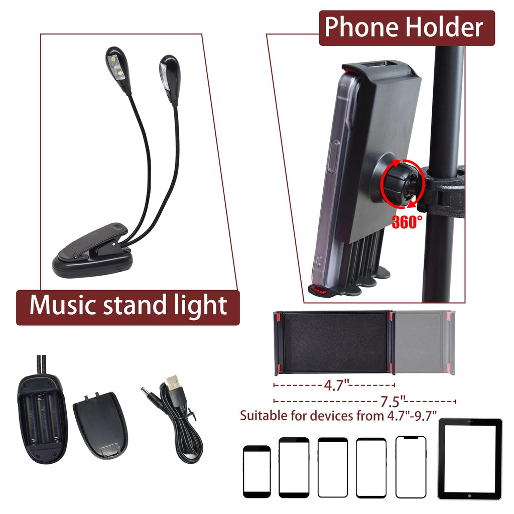 Height Adjustable Sheet Music Stand with Carrying Bag I8651