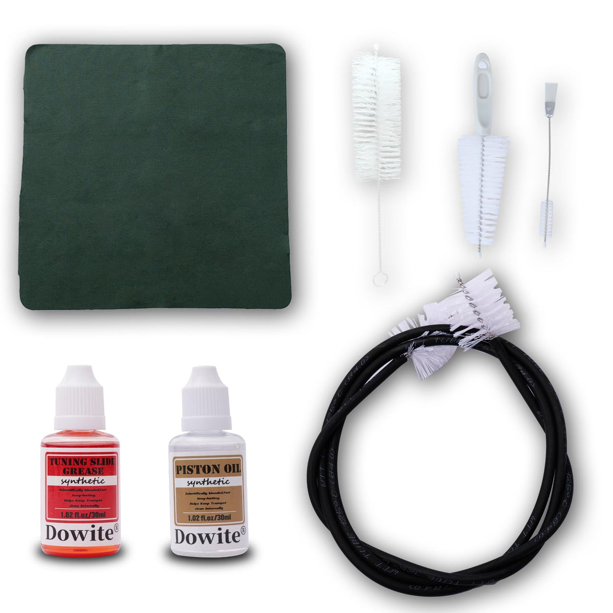 Trumpet Cleaning Kit 6-Piece Valve Oil Slide Grease Mouthpiece Brushes Cloth K464550