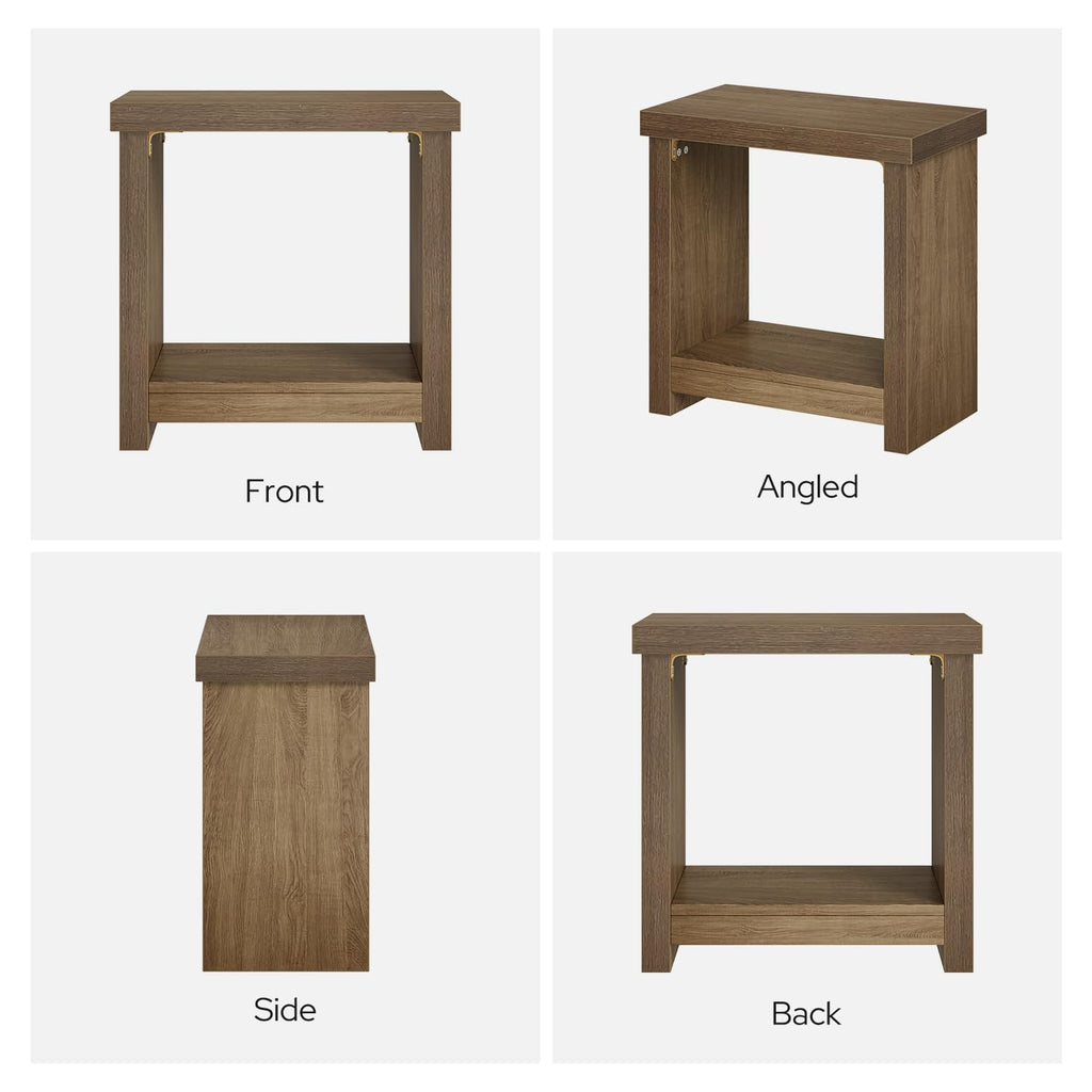 Brown Set of 2 End Tables with Storage Shelves H525