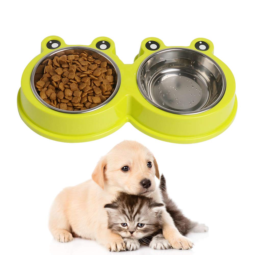 Stainless Steel Non-Slip Double Pet Feeder M91736