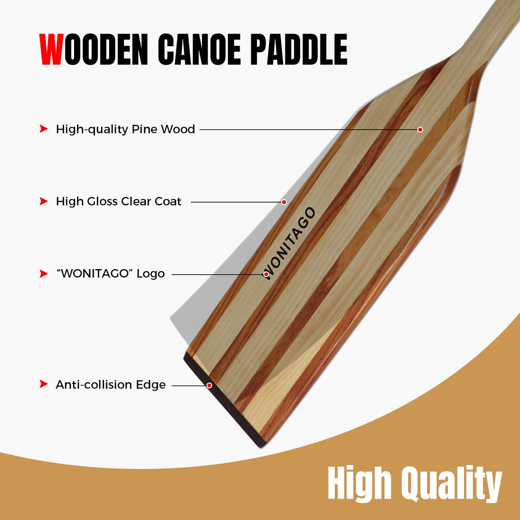 Wooden Canoe Paddle with Palm Grip M502