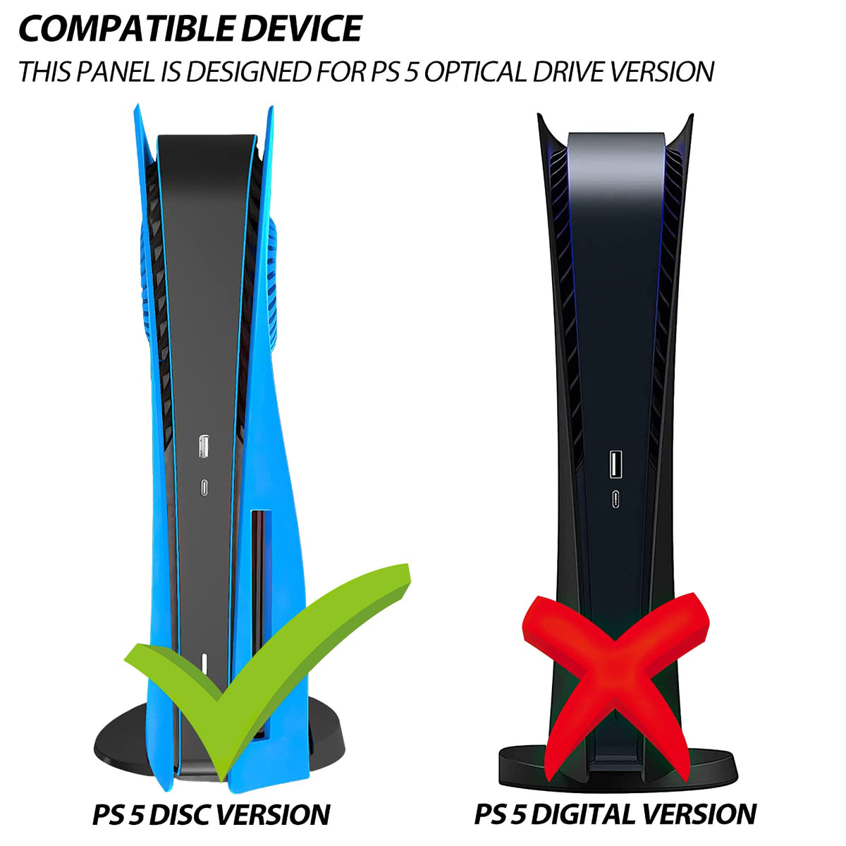 Face Plate Cover Shell with Cooling Vents for PS5 Disc Edition Console (Starlight Blue) H20453