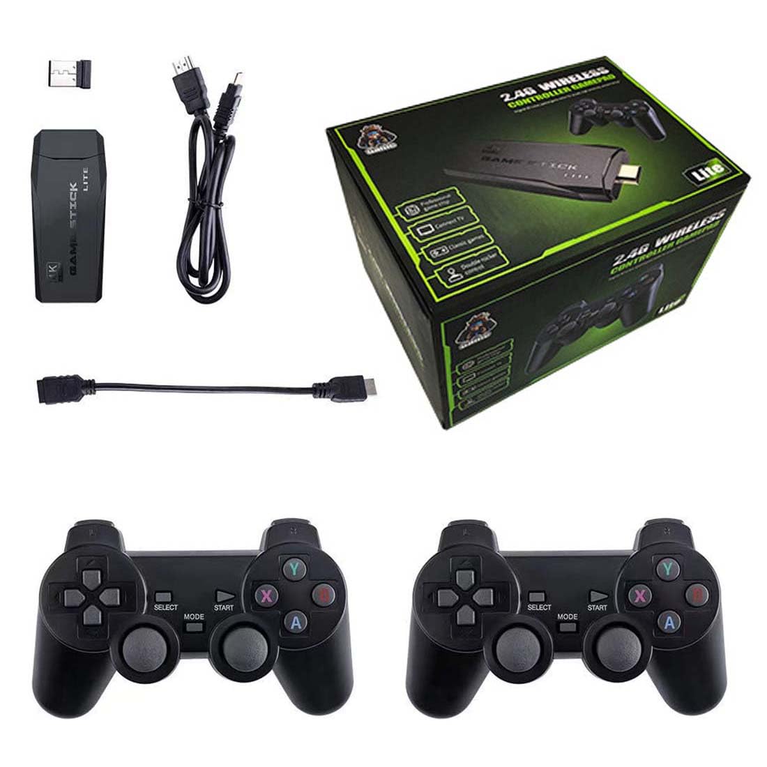 4K Retro Game Console with 2 Wireless Controllers 64GB F866
