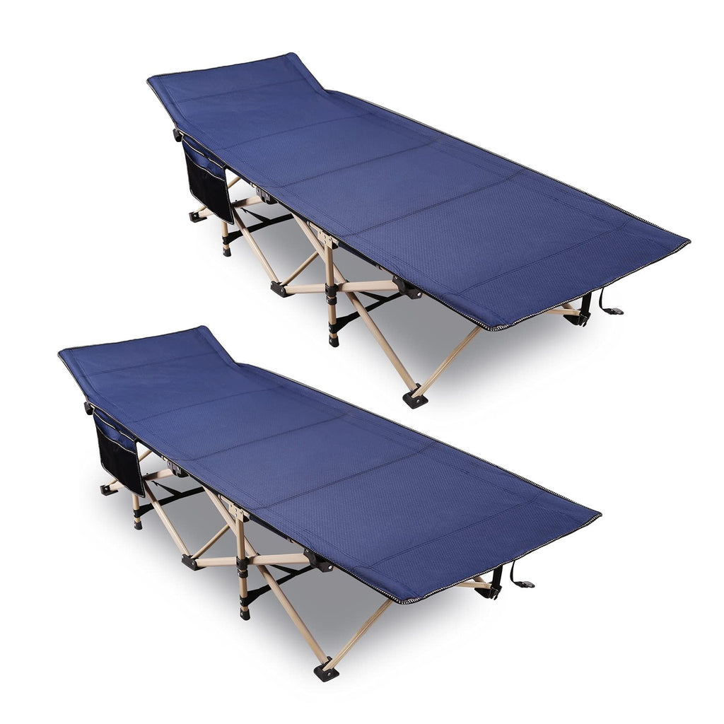 2-Pack Extra Wide Heavy Duty Folding Camping Cots Blue U489472