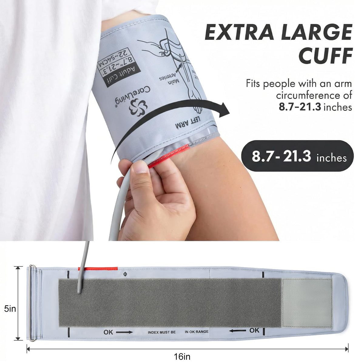 Extra Large Blood Pressure Cuff 8.7"-21.3" I202641