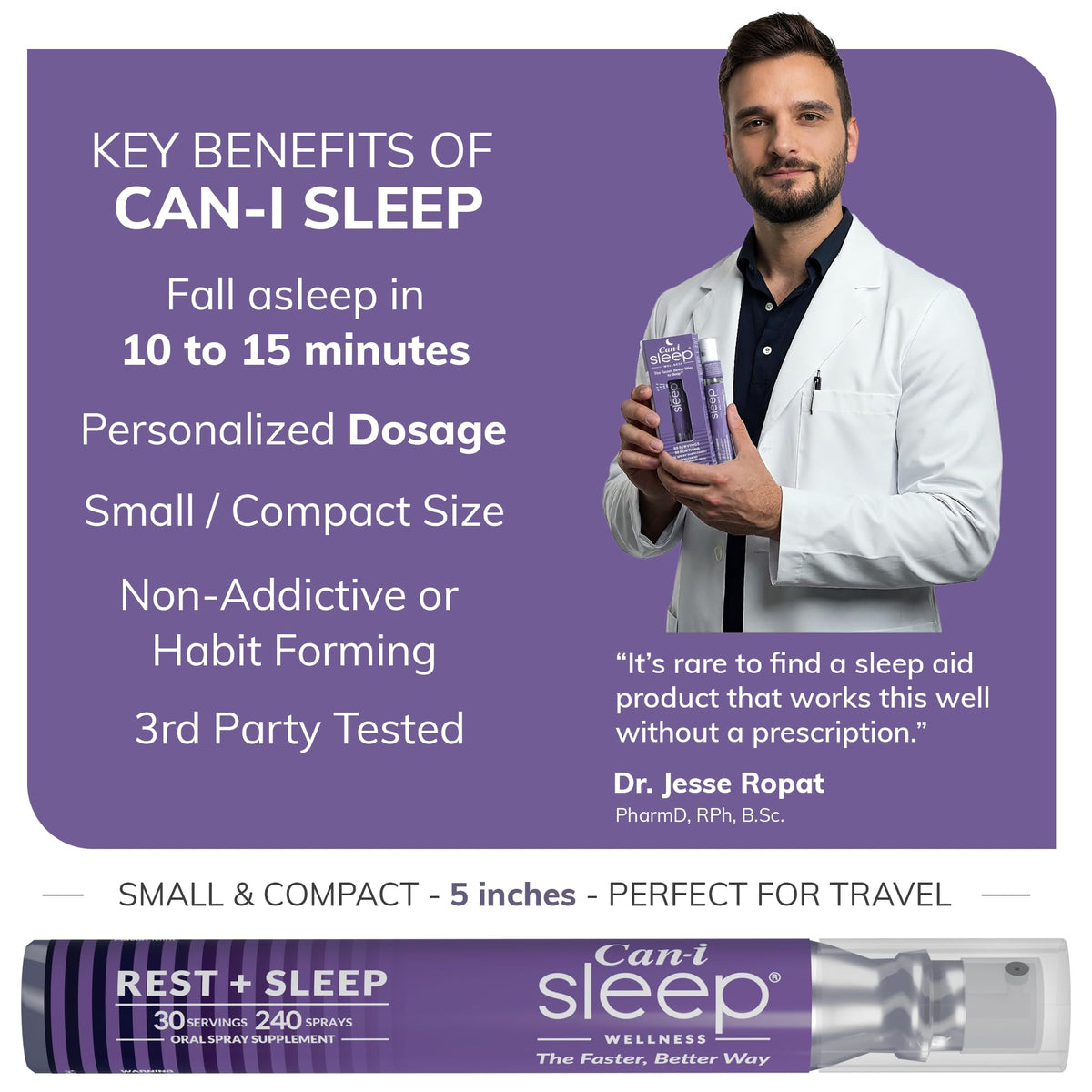 Natural Sleep Aid Spray with Melatonin 1 mg, GABA, & 5HTP I656091