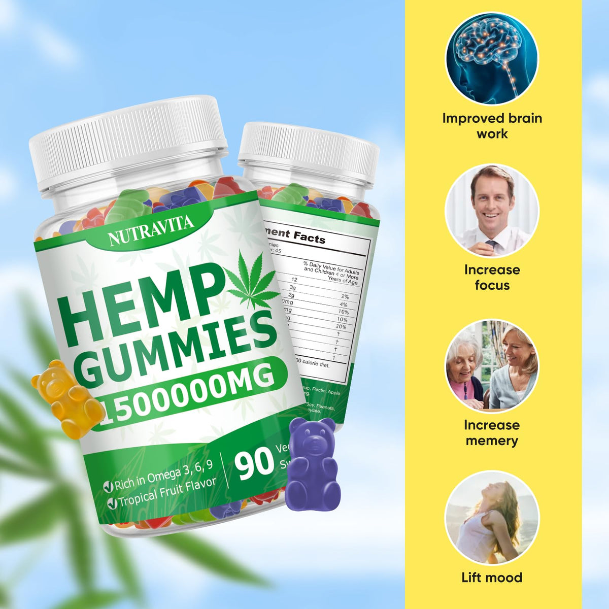 Hemp Gummies 90 Gummies V334