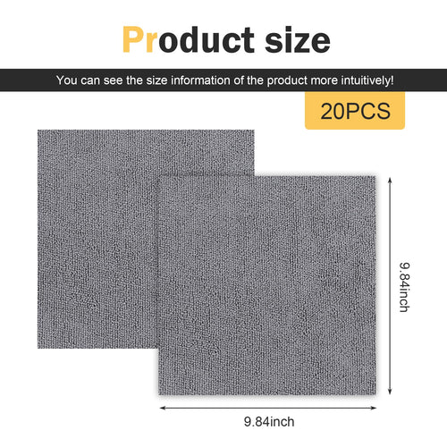20 PCS Gray Microfiber Cleaning Cloth Roll M664