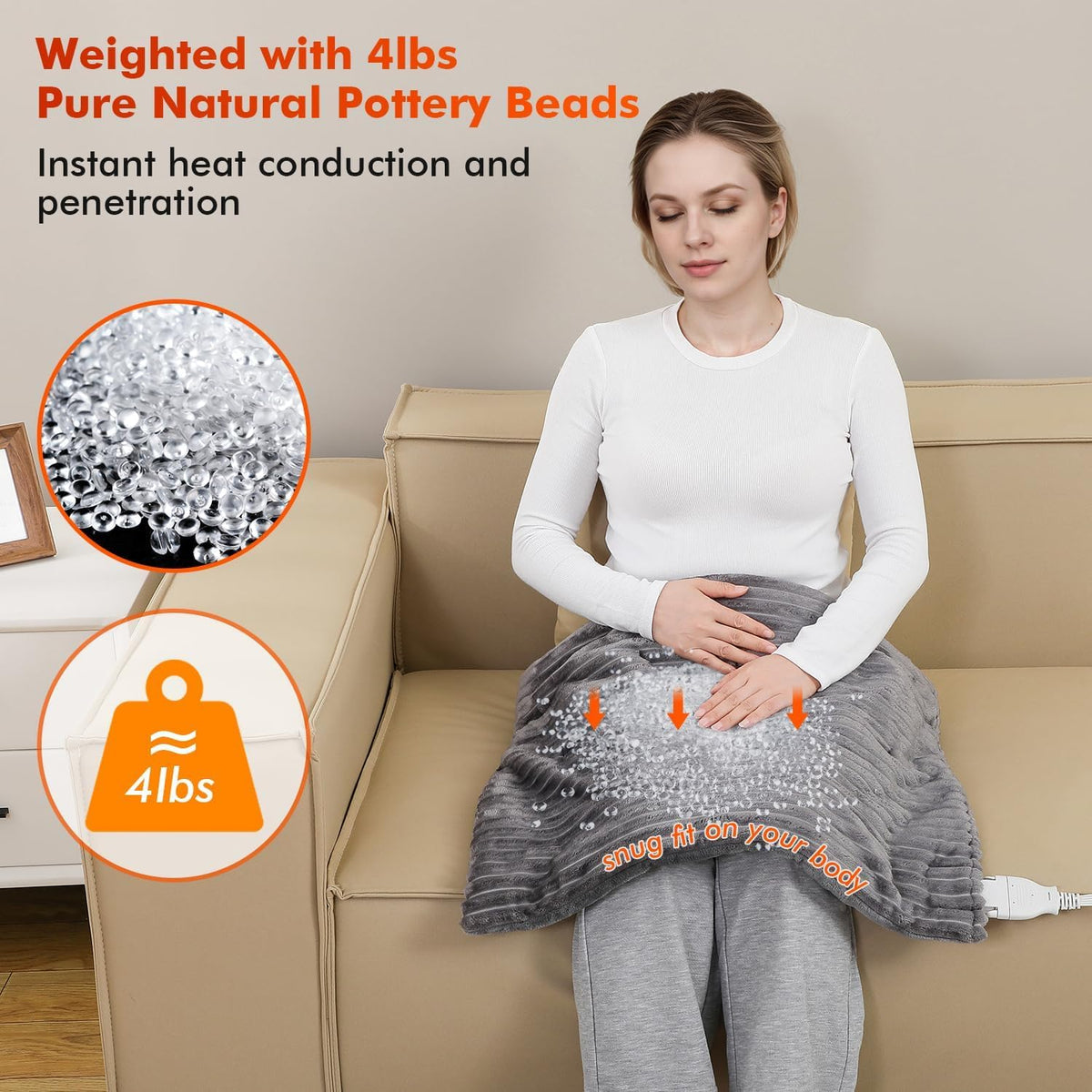Far Infrared Jade Vibrating Weighted Heating Pad P33216