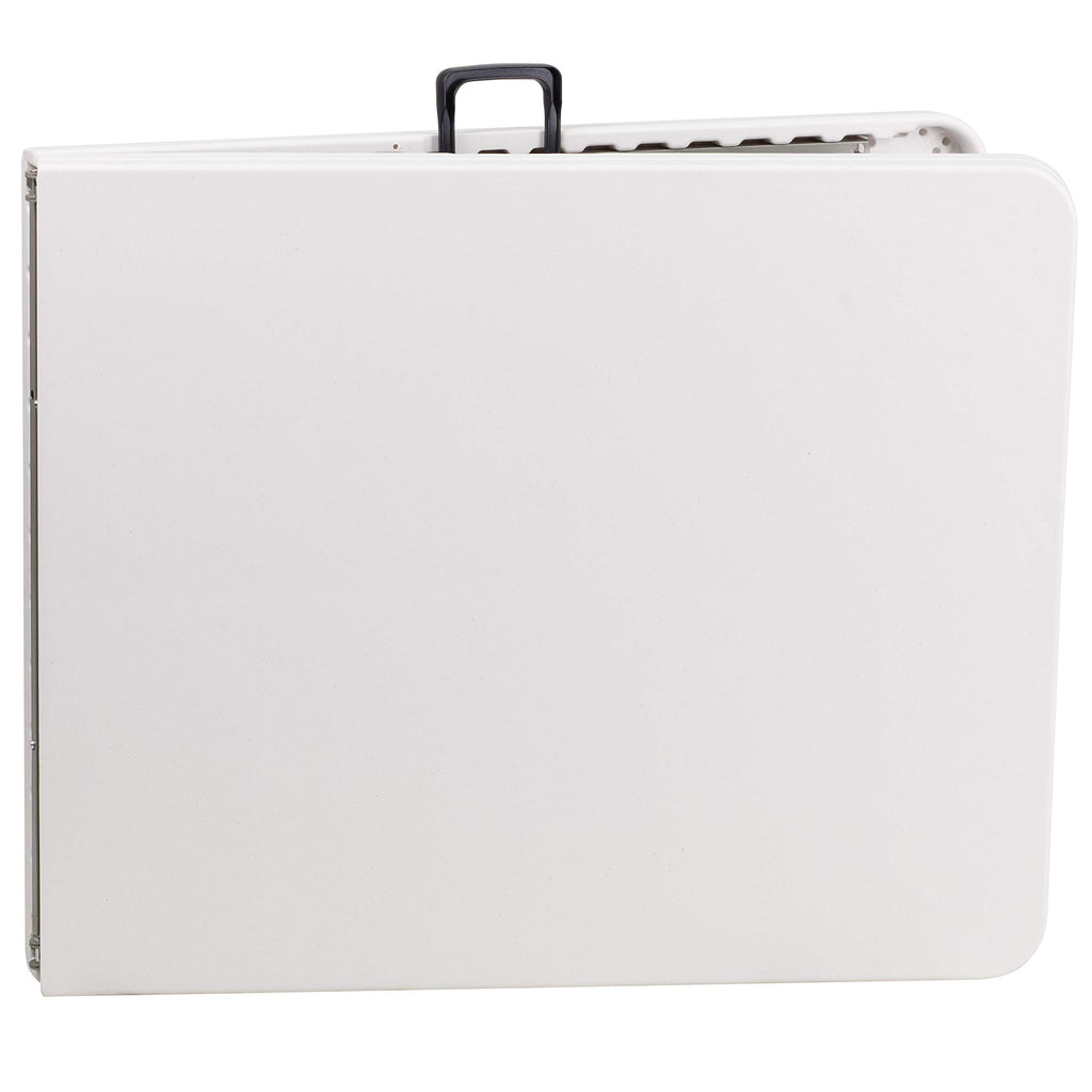 6-Foot Bi-Fold Granite White Plastic Folding Table with Carrying Handle I6516