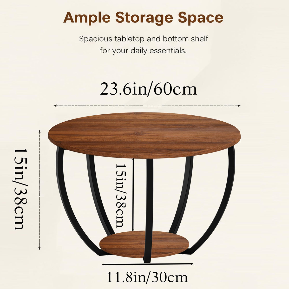 Round Coffee Table with Storage E93747