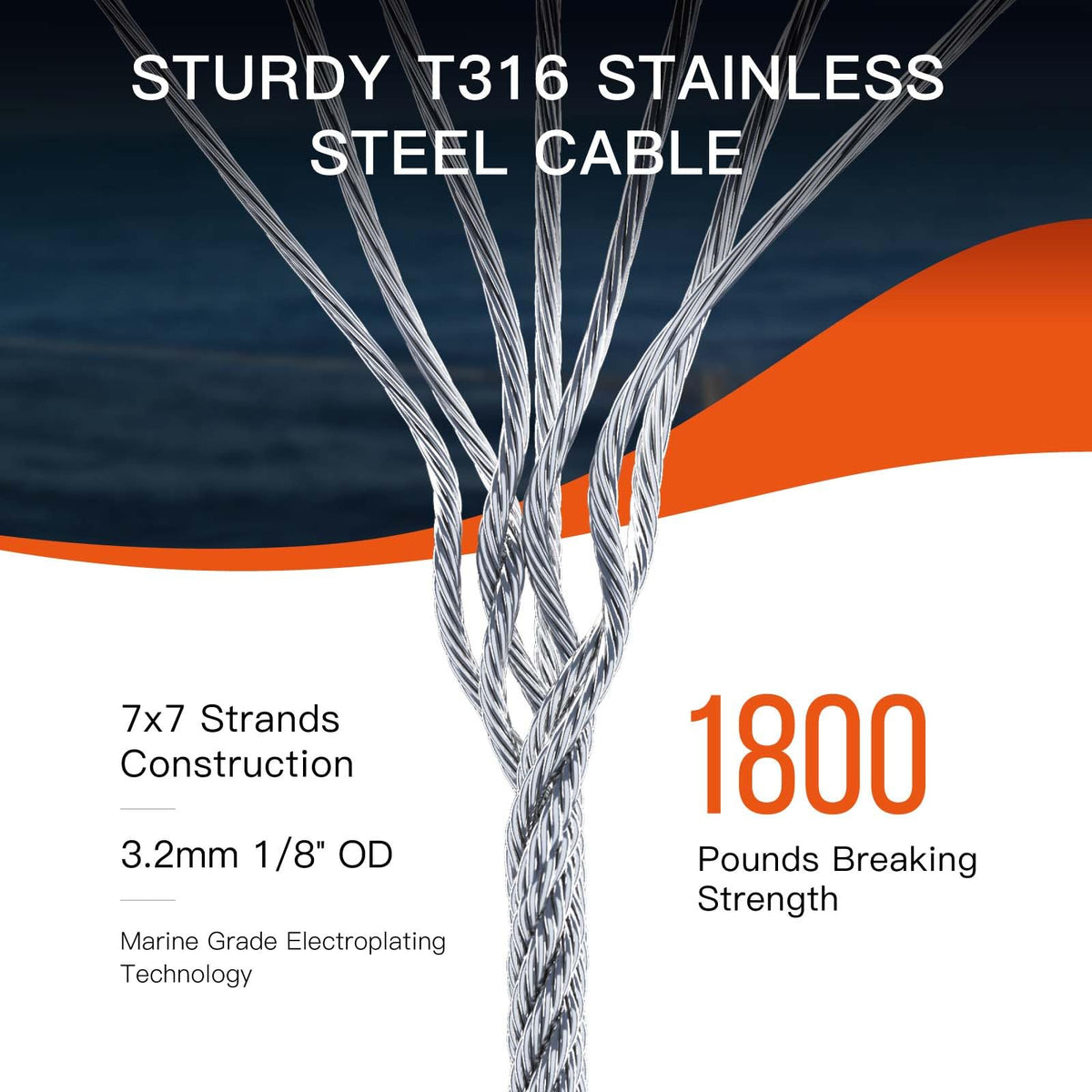 1/8" T316 Stainless Steel Cable X651