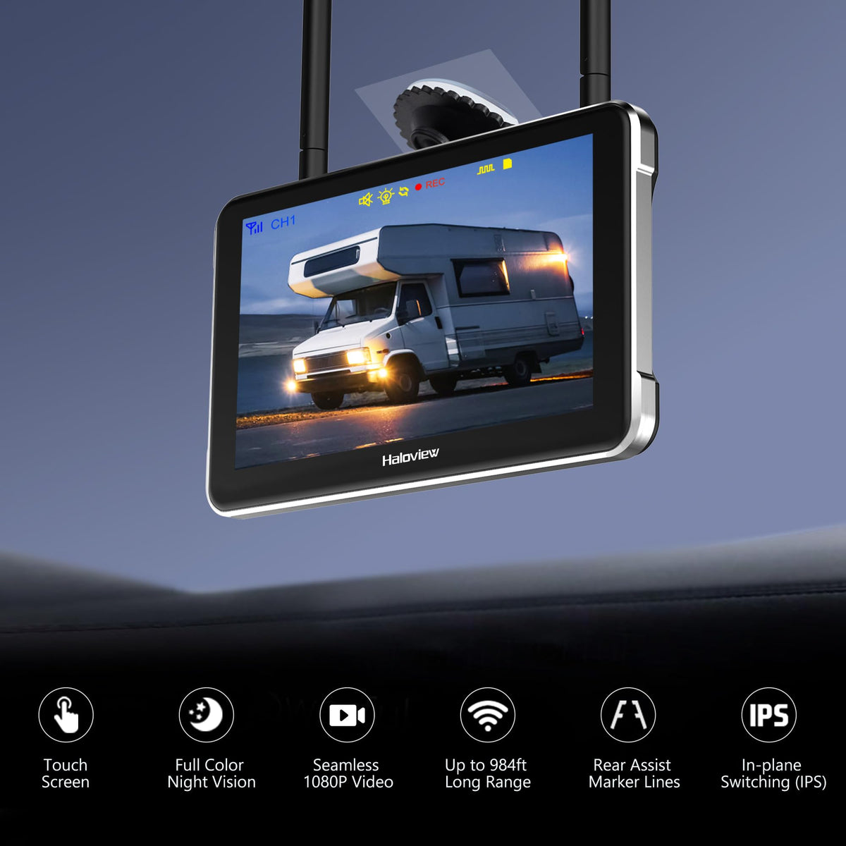 Wireless RV Backup Camera 7" Touch Screen Monitor System P7607
