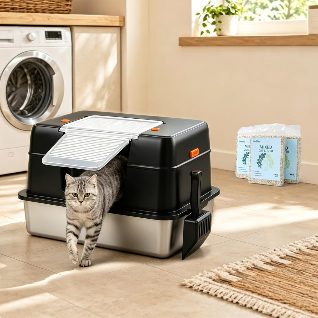 XL Stainless Steel Cat Litter Box I49640