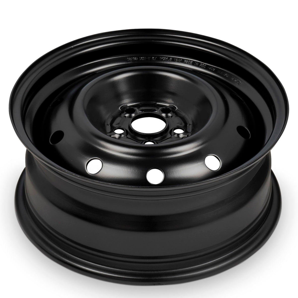 16x6.5 in Steel Wheel Rim 5 Lug 100mm 55mm Offset 56.1mm CB Powder-Coated Black G8986