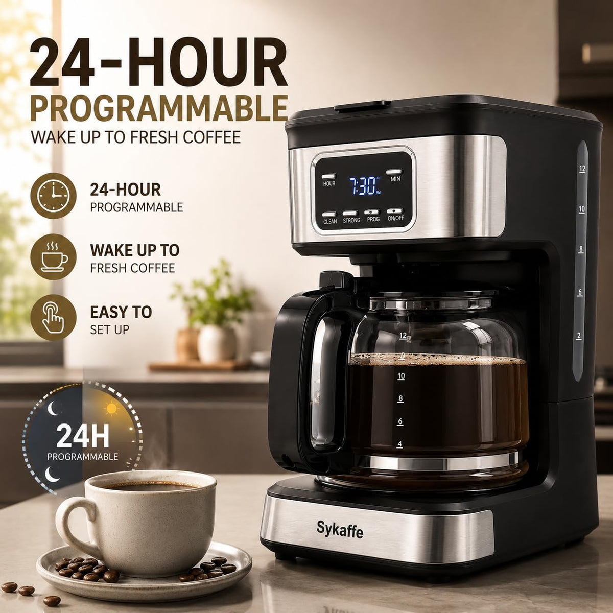 12 Cup Programmable Drip Coffee Maker Z3963