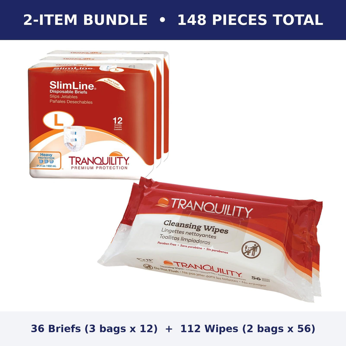 Large Briefs Multi-Pack with Cleansing Wipes W39300