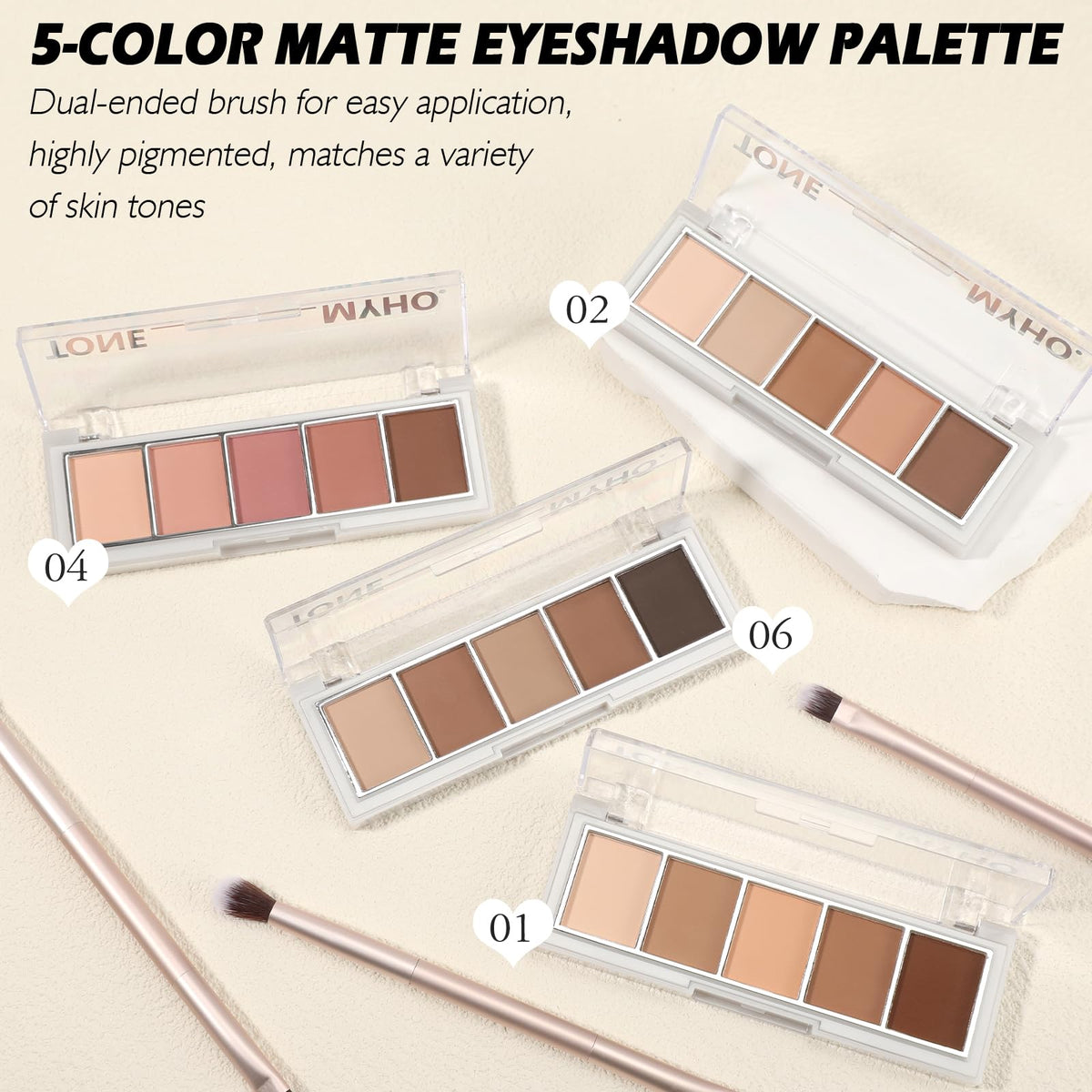 5 Colors Matte Eyeshadow Palette U564212