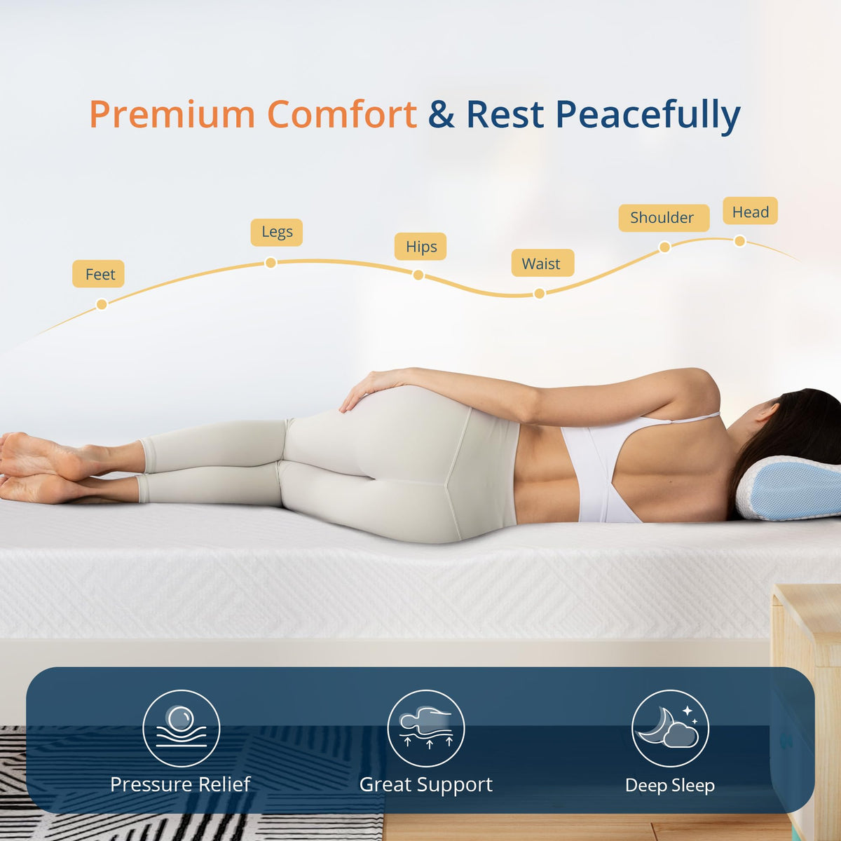 Twin 5 Inch Green Tea Gel Memory Foam Mattress H199