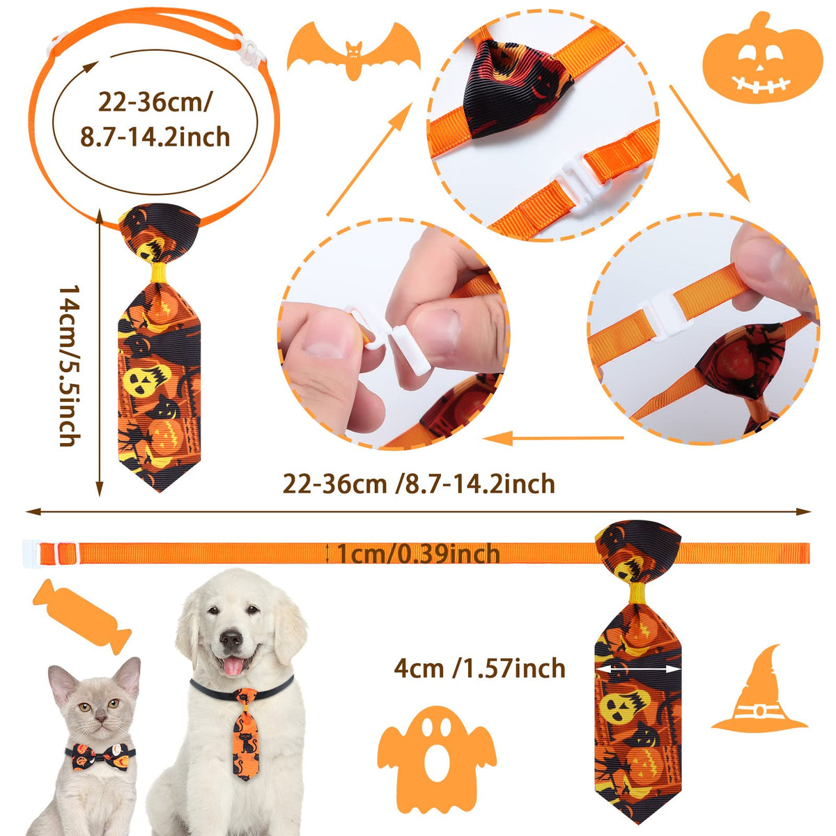 120 Pcs Halloween Dog Bow Ties O289