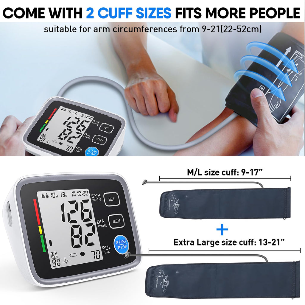 Upper Arm Blood Pressure Monitor 2 Cuff Sizes E841