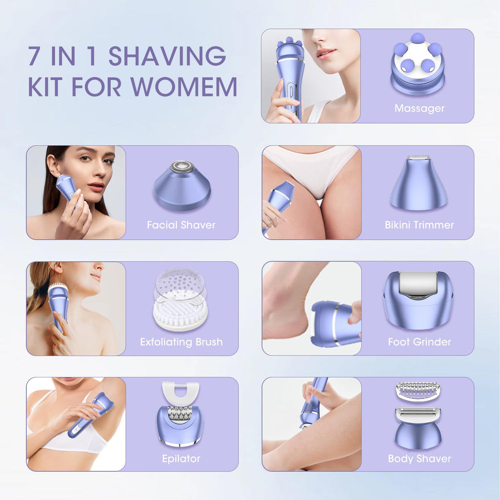 7 in 1 IPX7 Waterproof Electric Shavers Hair Removal Kit N70478
