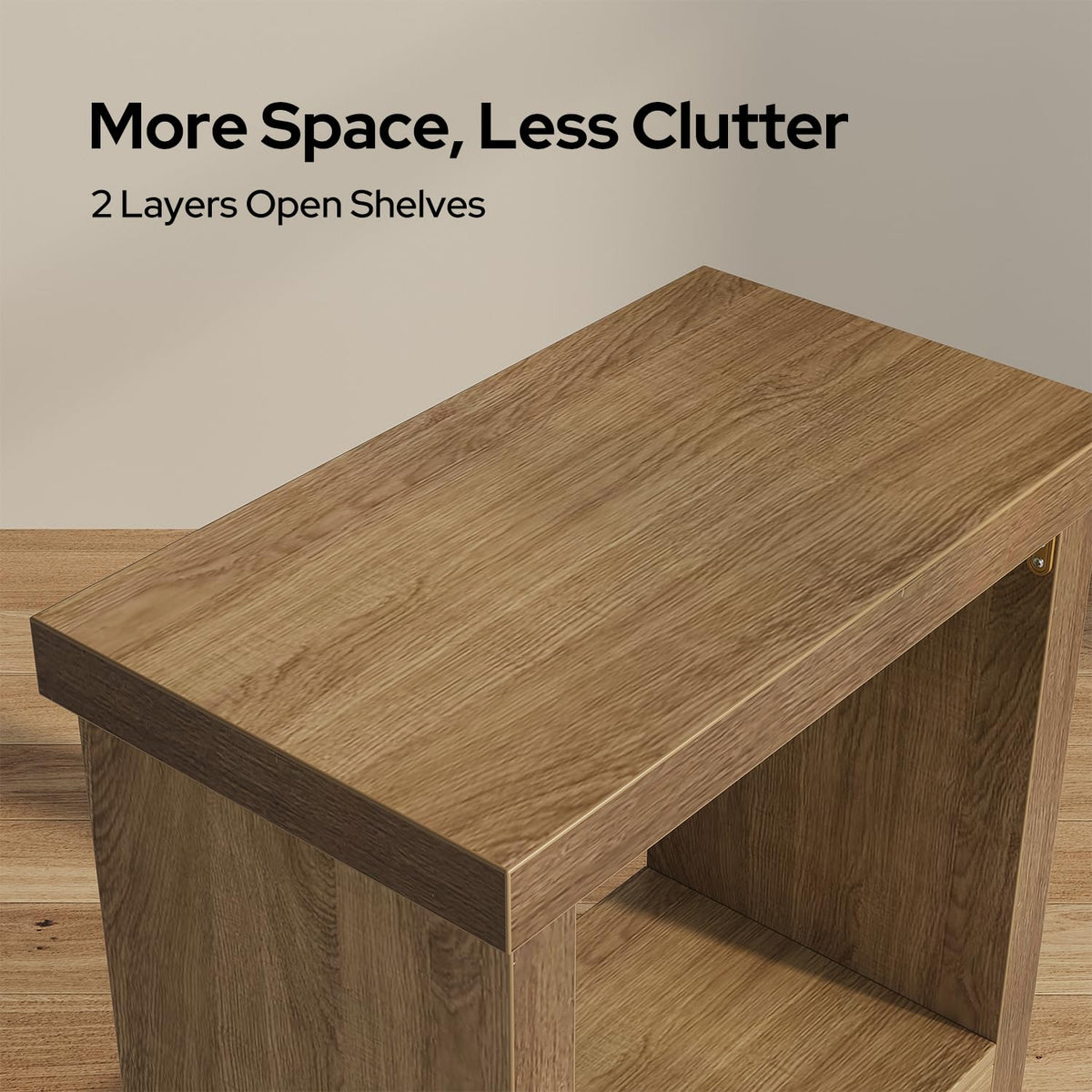 Brown Set of 2 End Tables with Storage Shelves H525