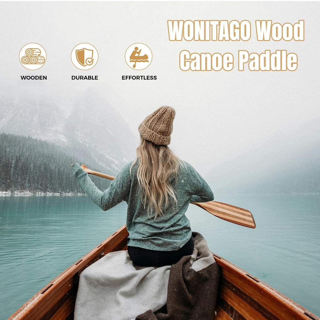 Wooden Canoe Paddle with Palm Grip M502