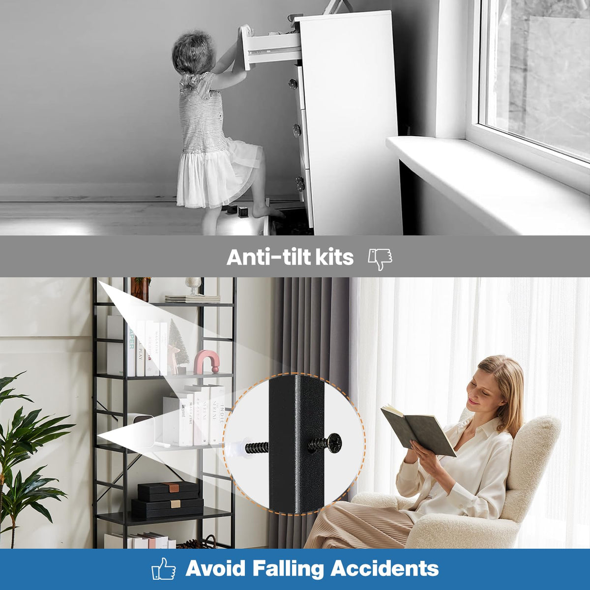 5 Tiers Freestanding Tall Bookshelf Y55423