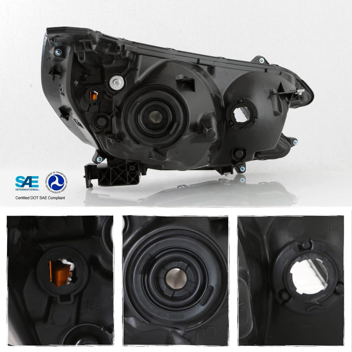 Black Halogen Headlights Assembly B687