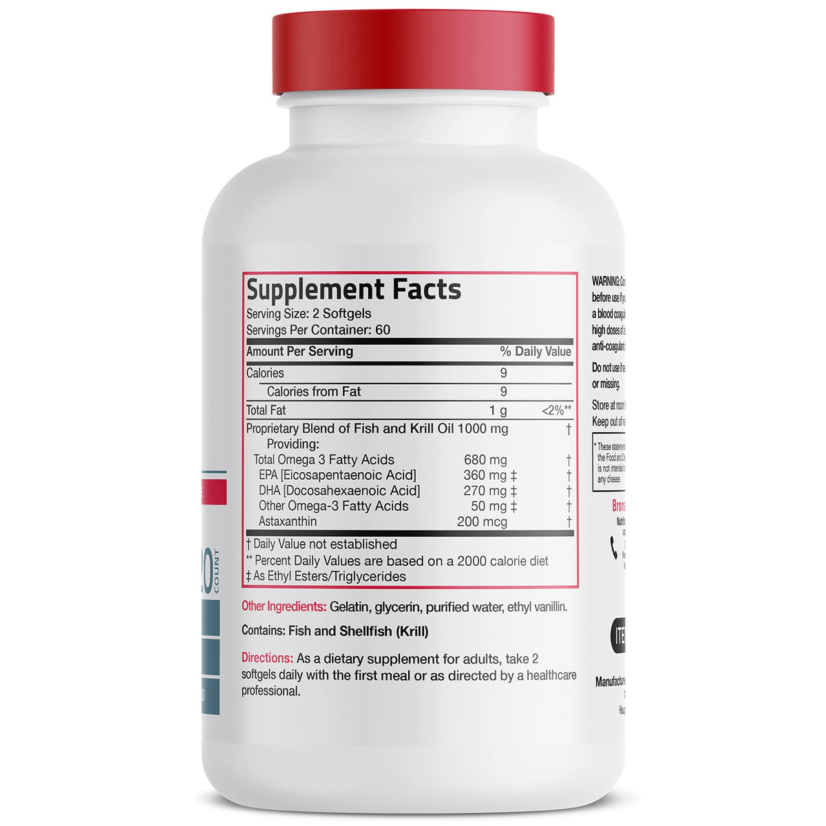 Omega-3 Fish + Krill Oil 1000 mg Softgels Q7995